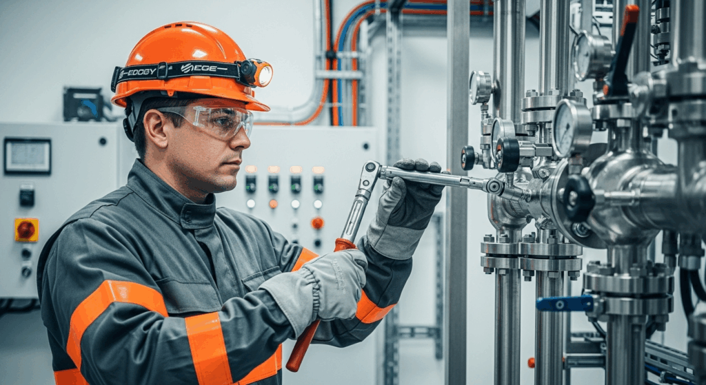 Specjalista BHP podczas analizy warunków pracy